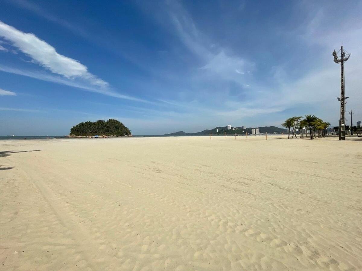 산토스 Pe Na Areia Em Santos! Que Vista Mar! 아파트 외부 사진